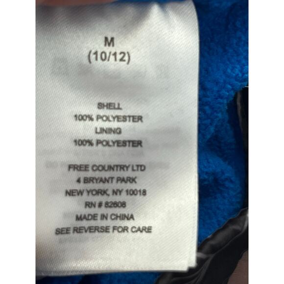 Free Country Boys Hooded Windbreaker Jacket Medium 10/12 Black Fleece Lined - Picture 5 of 6